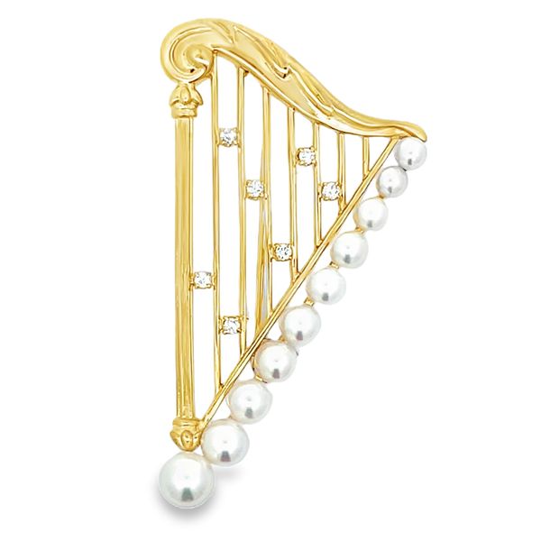 Estate - Pearl and Diamond Brooch Flora Gems Decatur, IL