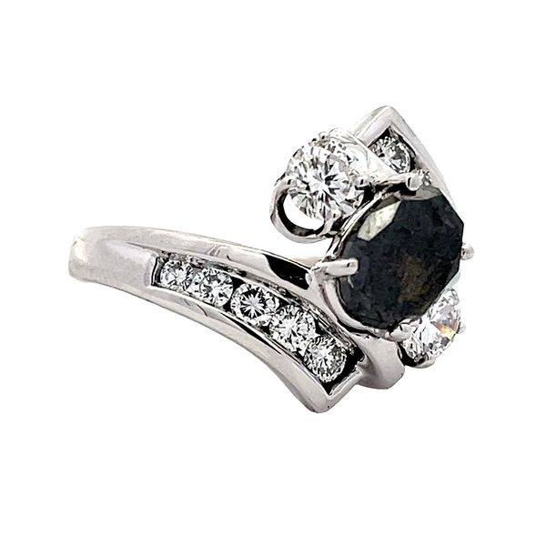 Estate - Black Diamond and Diamond Ring Flora Gems Decatur, IL