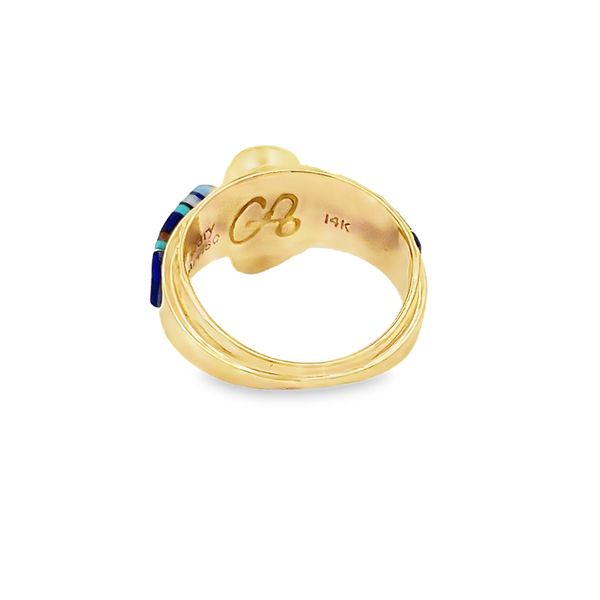 Estate - Opal, Lapis, Black Onyx, Coral, and Turquoise Ring Image 3 Flora Gems Decatur, IL