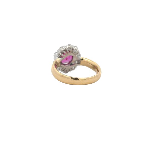 Estate - Ruby and Diamond Halo Ring Image 3 Flora Gems Decatur, IL