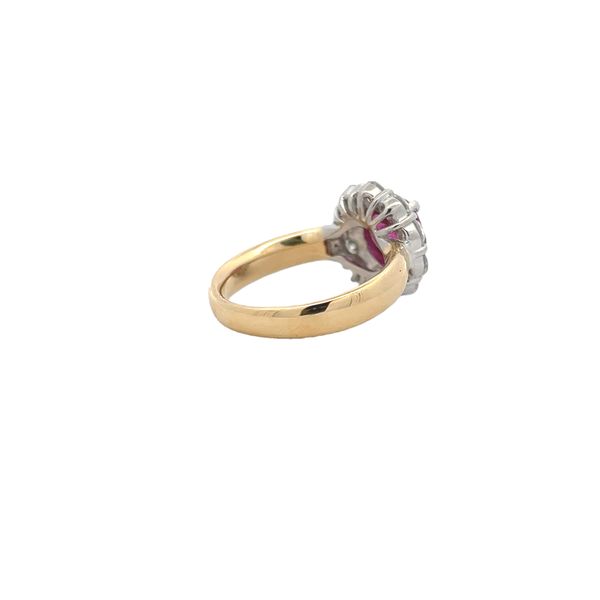 Estate - Ruby and Diamond Halo Ring Image 4 Flora Gems Decatur, IL