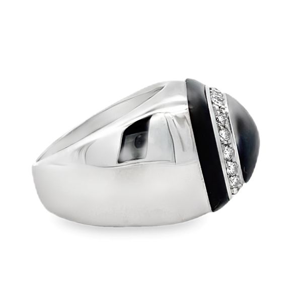 Estate - Black Onyx and Diamond Ring Image 4 Flora Gems Decatur, IL