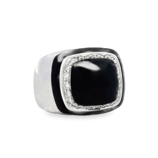 Estate - Black Onyx and Diamond Ring Flora Gems Decatur, IL