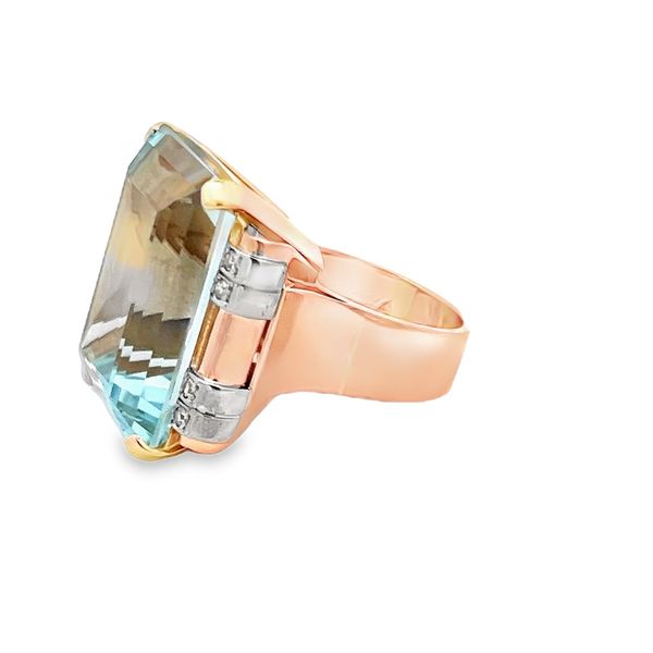 Estate - Aquamarine and Diamond Ring Image 2 Flora Gems Decatur, IL