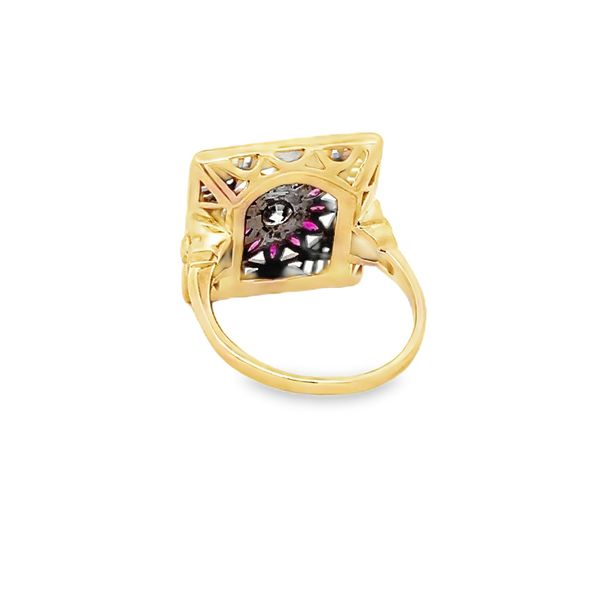 Estate - Diamond and Lab Grown Ruby Ring Image 3 Flora Gems Decatur, IL