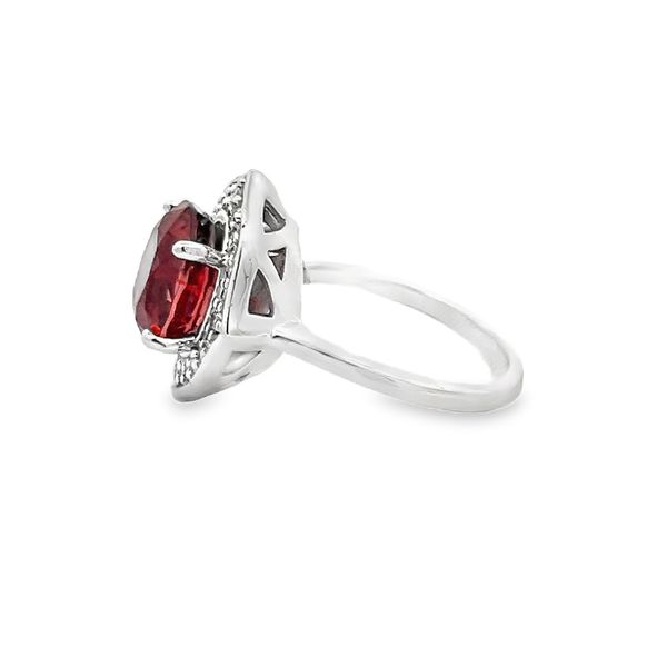 Estate - Red Zircon and Diamond Ring Image 2 Flora Gems Decatur, IL