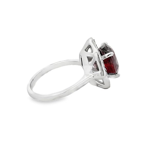 Estate - Red Zircon and Diamond Ring Image 4 Flora Gems Decatur, IL