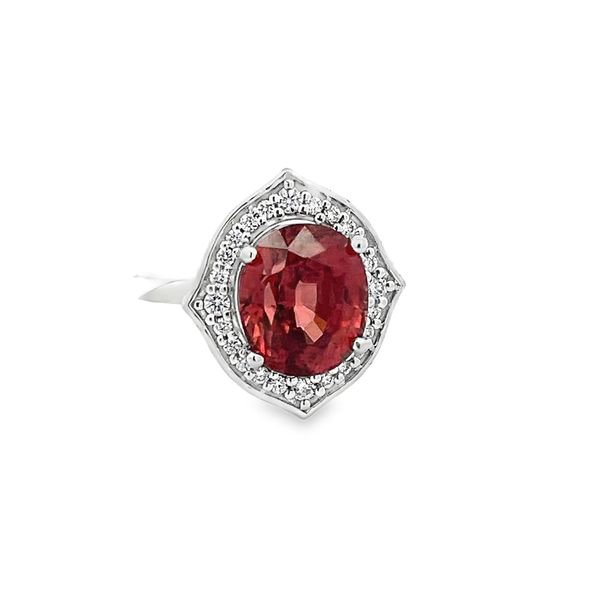 Estate - Red Zircon and Diamond Ring Flora Gems Decatur, IL