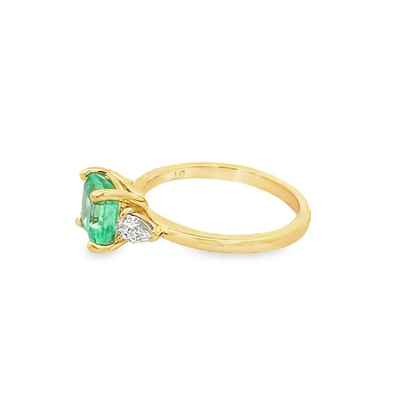 Estate - Emerald and Lab Grown Diamond Ring Image 2 Flora Gems Decatur, IL