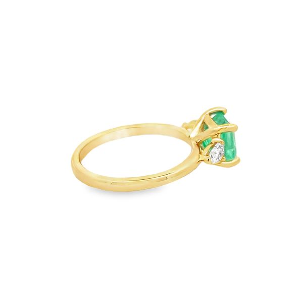 Estate - Emerald and Lab Grown Diamond Ring Image 4 Flora Gems Decatur, IL