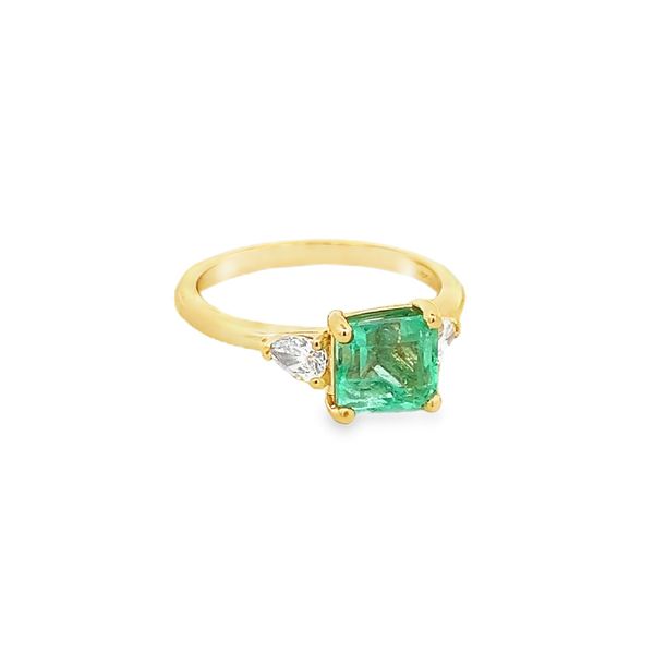 Estate - Emerald and Lab Grown Diamond Ring Flora Gems Decatur, IL