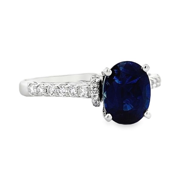 Estate - Blue Sapphire and Diamond Verragio Ring Flora Gems Decatur, IL