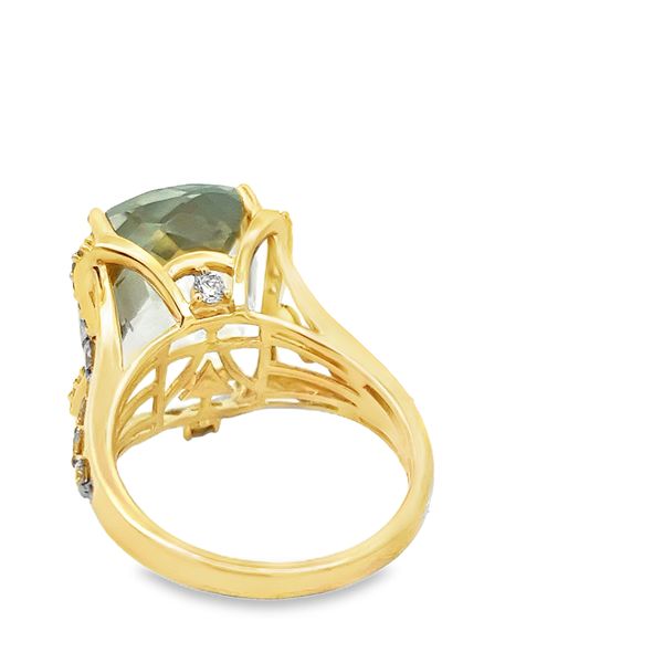 Estate - Green Quartz and Diamond Ring Image 3 Flora Gems Decatur, IL
