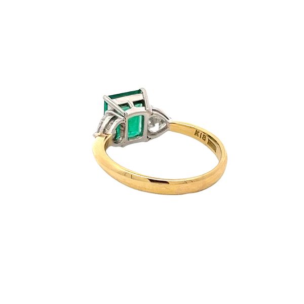 Estate - Platinum Emerald and Diamond Ring Image 3 Flora Gems Decatur, IL