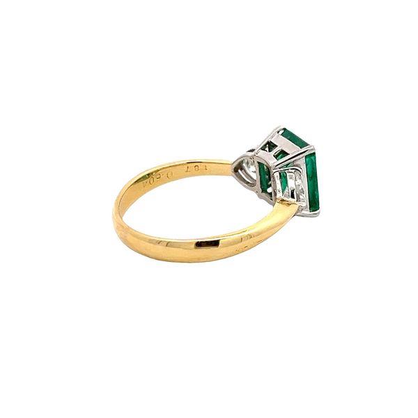 Estate - Platinum Emerald and Diamond Ring Image 4 Flora Gems Decatur, IL