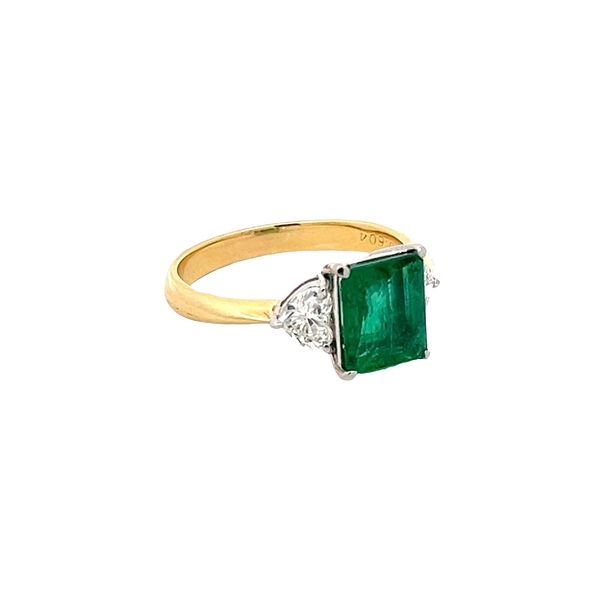 Estate - Platinum Emerald and Diamond Ring Flora Gems Decatur, IL