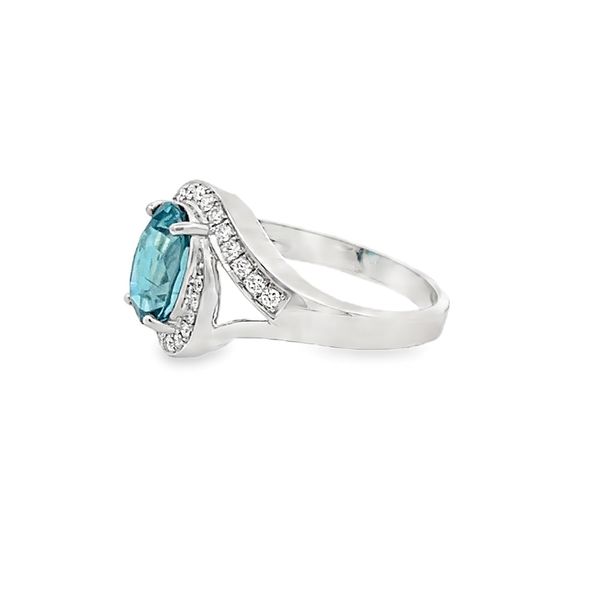 Estate - Blue Zircon and Diamond Ring Image 2 Flora Gems Decatur, IL