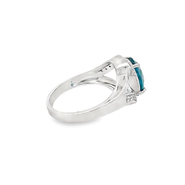 Estate - Blue Zircon and Diamond Ring Image 4 Flora Gems Decatur, IL