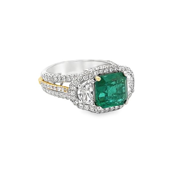 Estate - Emerald and Diamond Ring Flora Gems Decatur, IL