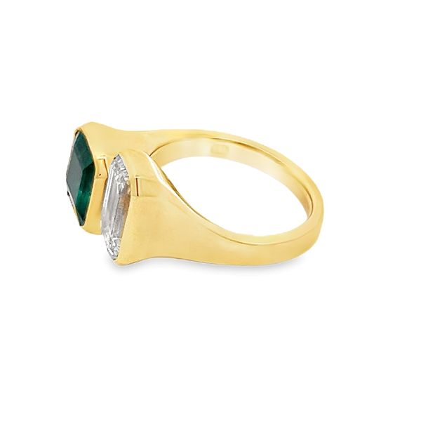 Estate - Emerald and Diamond Ring Image 2 Flora Gems Decatur, IL