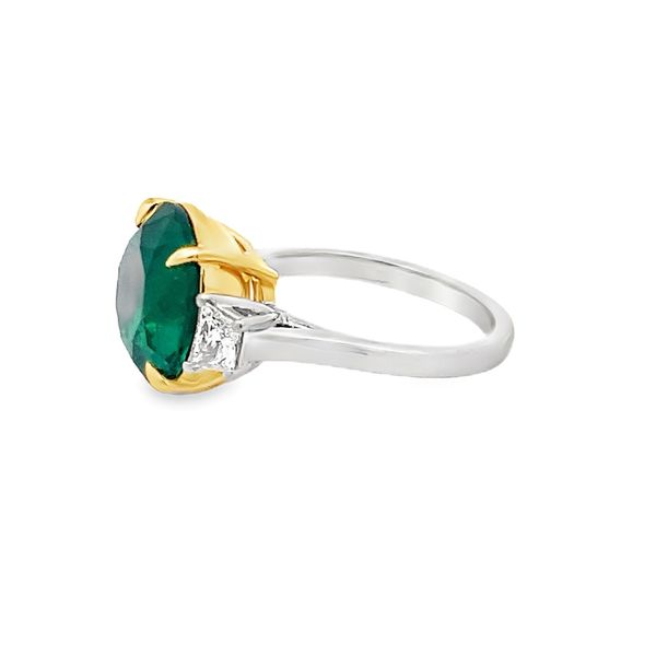 Estate - Emerald and Diamond Ring Image 2 Flora Gems Decatur, IL