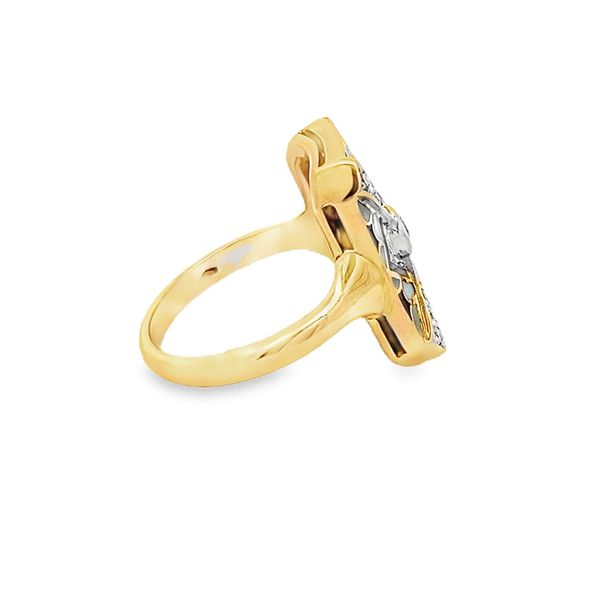 Estate - Diamond and Enamel Ring Image 4 Flora Gems Decatur, IL