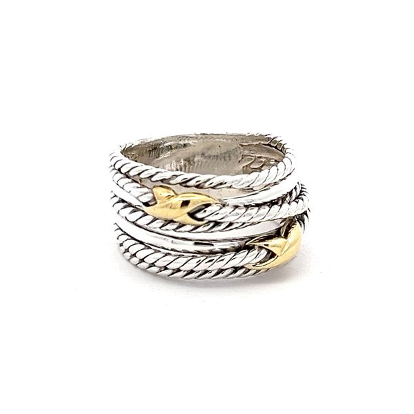 Estate - David Yurman Sterling Silver and Gold Ring Flora Gems Decatur, IL