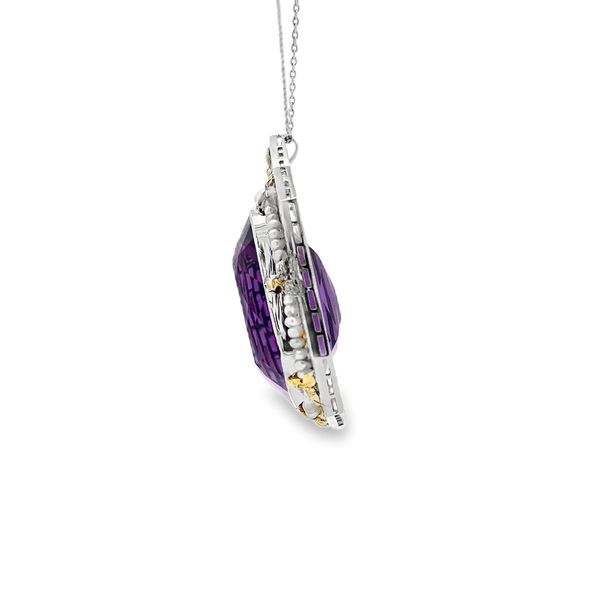 Estate - Vintage Amethyst and Pearl Pendant Image 2 Flora Gems Decatur, IL