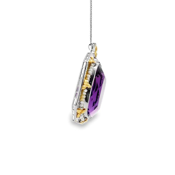 Estate - Vintage Amethyst and Pearl Pendant Image 4 Flora Gems Decatur, IL