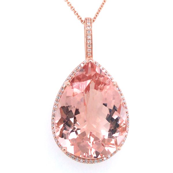 Estate - Morganite and Diamond Pendant Flora Gems Decatur, IL
