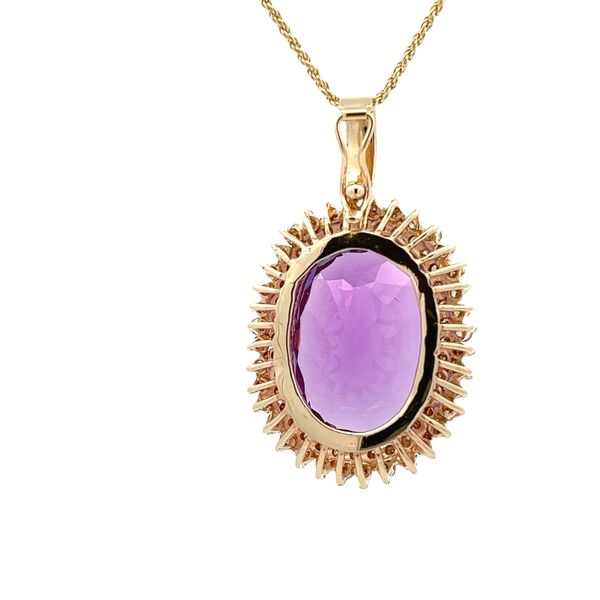 Estate - Amethyst and Diamond Pendant Image 3 Flora Gems Decatur, IL