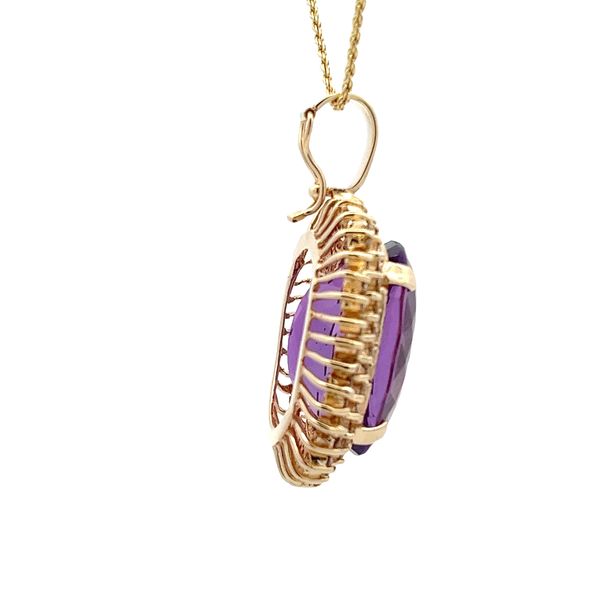 Estate - Amethyst and Diamond Pendant Image 4 Flora Gems Decatur, IL