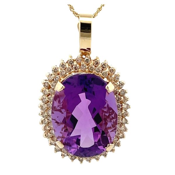 Estate - Amethyst and Diamond Pendant Flora Gems Decatur, IL