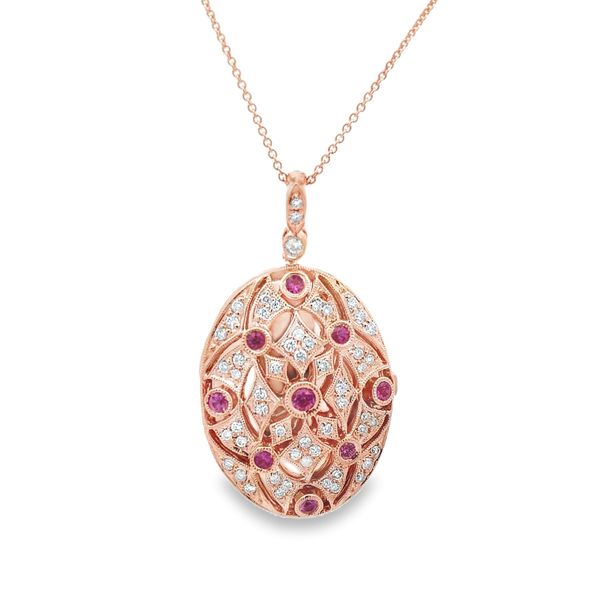 Estate - Sapphire and Diamond Locket Flora Gems Decatur, IL