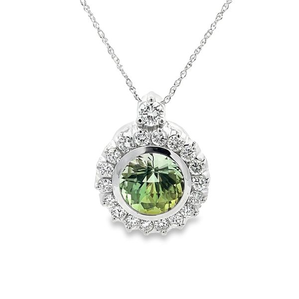 Estate - Tourmaline and Diamond Pendant Flora Gems Decatur, IL
