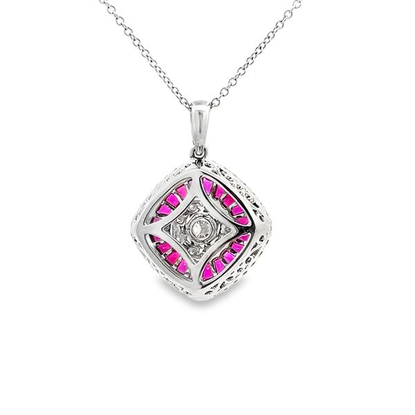 Estate - Simon G. Ruby and Diamond Necklace Image 3 Flora Gems Decatur, IL