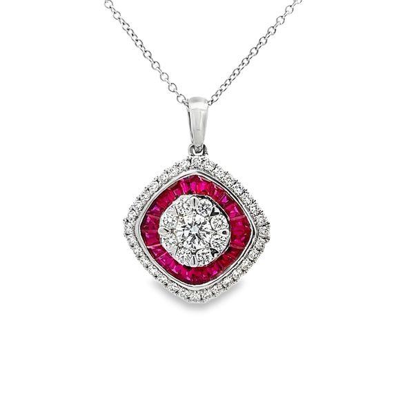 Estate - Simon G. Ruby and Diamond Necklace Flora Gems Decatur, IL