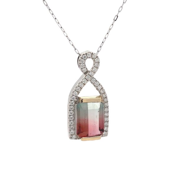 Estate - Tourmaline and Diamond Pendant Flora Gems Decatur, IL