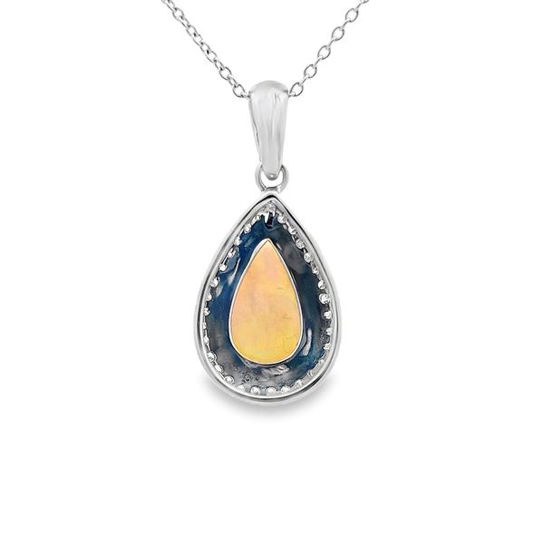 Estate - Opal and Diamond Pendant Image 3 Flora Gems Decatur, IL