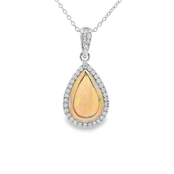 Estate - Opal and Diamond Pendant Flora Gems Decatur, IL