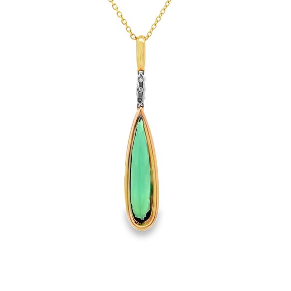 Estate - Tourmaline and Diamond Pendant Image 3 Flora Gems Decatur, IL