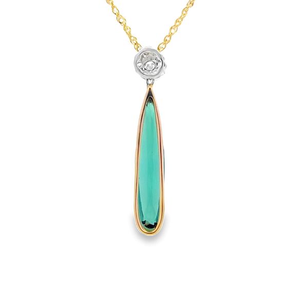 Estate - Tourmaline and Diamond Pendant Image 3 Flora Gems Decatur, IL