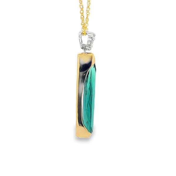 Estate - Tourmaline and Diamond Pendant Image 4 Flora Gems Decatur, IL