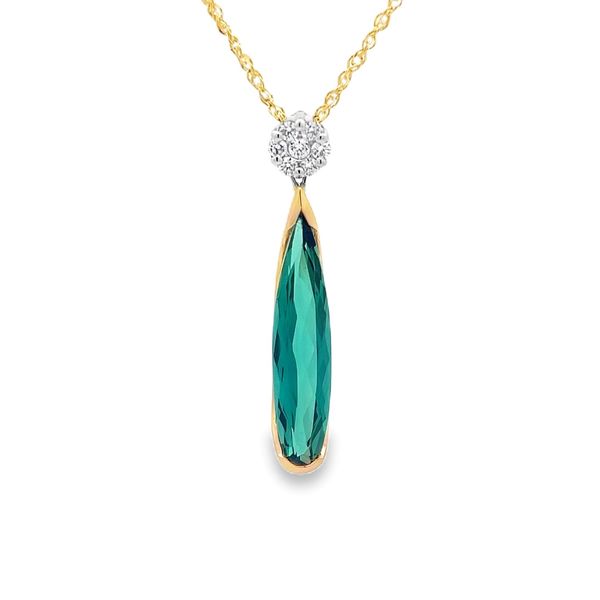 Estate - Tourmaline and Diamond Pendant Flora Gems Decatur, IL
