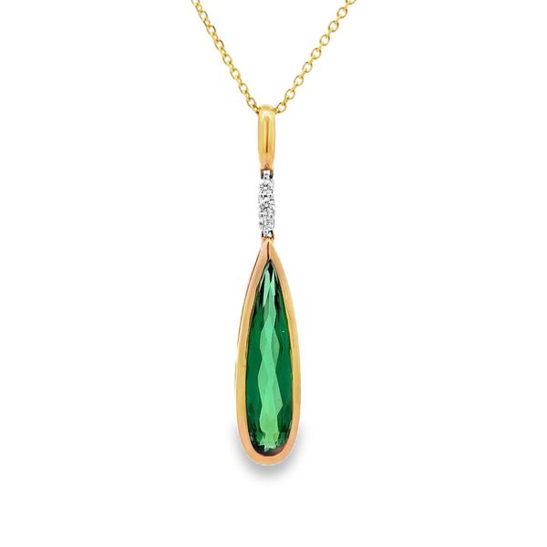 Estate - Tourmaline and Diamond Pendant Flora Gems Decatur, IL