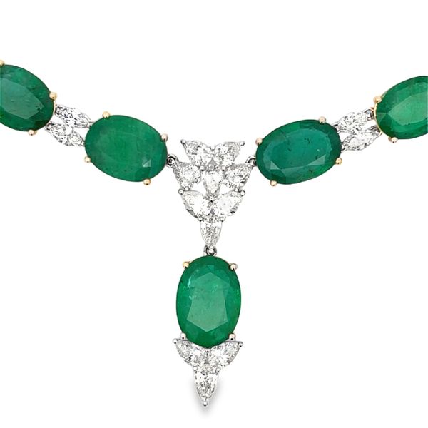 Estate - Emerald and Diamond Necklace Image 2 Flora Gems Decatur, IL