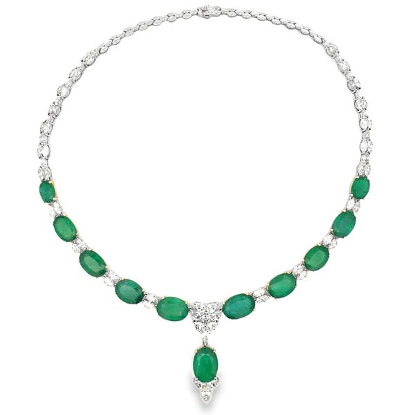Estate - Emerald and Diamond Necklace Flora Gems Decatur, IL