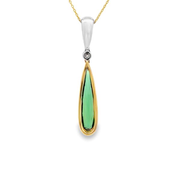 Estate - Tourmaline and Diamond Pendant Image 3 Flora Gems Decatur, IL