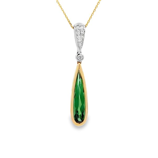 Estate - Tourmaline and Diamond Pendant Flora Gems Decatur, IL