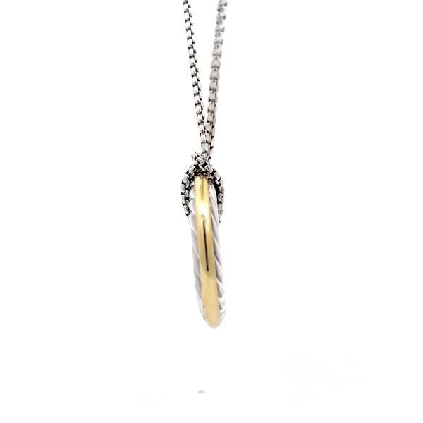 Estate - David Yurman Sterling Silver and Gold Necklace Image 2 Flora Gems Decatur, IL